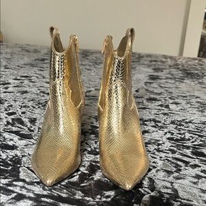 Guess Metallic Gold Ankle Booties